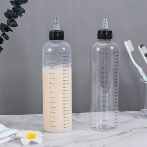 Quetschflasche, Transparente 500ml Skalenflasche, Squeeze Flasche mit Spitzer Düsenkappe, Tintenflasche, Mehrzweck Spenderflasche für Soßenöl, Essig, Öl