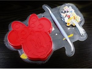 GKA 3er Set Backform Disney Minnie Mouse mit Dekorierer und 10 Spieße Disney Plätzchenform Ausstechform Backen Plätzchen Ausstecher Kinder