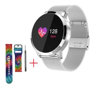 Smart Watch Android Fitness Tracker mit Blutdruckmessgerät Pulsuhr Aktivität Tracker Kalorien Schrittzähler Schrittzähler Farbe Smartwatch für Männer Frauen (Silber)