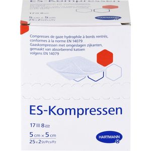 HARTMANN ES Kompressen st, Mullkompressen 8f 5 x 5 cm 25 x 2 Stück