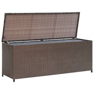 vidaXL Zahradní úložný box hnědý 120x50x60 cm Poly ratan