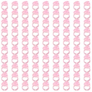 200 Stück Wimpernkleber Halter Kleber Ring Cups Wimpernverlängerung Volumen Wimpern Quick Blossom Cups für Wimpernverlängerung Versorgung(Rosa, Herzförmig)