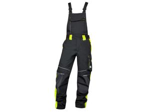 Pracovné nohavice s náprsenkou ARDON NEON čierno-žlté veľkosť 52