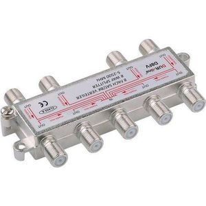 DUR-line 8-Fach Splitter 5-2500MHz HD für SAT-Anlagen, Unicable, BK, UKW Radio, DC-Durchlass, BK TV Antennen Verteiler