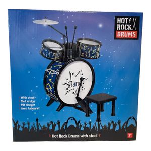 Kinderschlagzeug Schlagzeug Set mit Hocker und Trommelstöcken Bass Trommel NEU