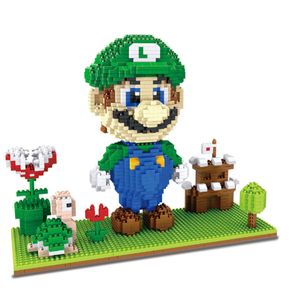Super Mario Luigi GebäudeBlöcke Puzzle  Micro 3D Figuren Lernspielzeug aus Ziegelsteinen