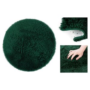 Hochflor Teppich Karvag - Premium Design Langflor Shaggy Teppiche, Farbe:Grün, Größe:Ø 80 cm