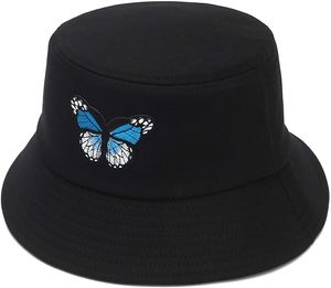 Sonnenhut Herren Damen Bucket Hat Sommer Fischerhut mit Schmetterling Faltbar Anglerhut