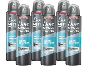 Deo Dove Men + Care  6 x 150ml Deospray Clean Comfort Deodorant Bodyspray