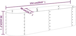 vidaXL Hochbeet Pulverbeschichteter Stahl 152x40x36 cm Grün