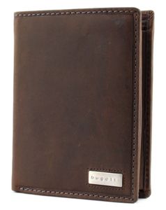 bugatti Leder Geldbörse Hunter RFID Coin Wallet Combi Style 13CC Metal Logo Brown braun