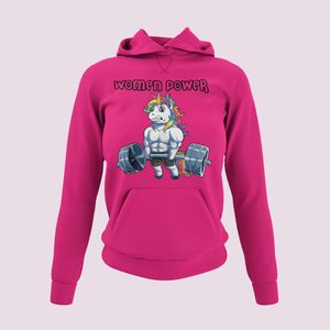 Damen Hoodie Kapuzenpullover Unicorn Gym Women Power Trainings Fitness Sport Hoody