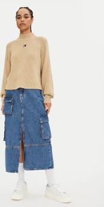 Beiger Damenpullover Tommy Jeans Badge Rib-Knit Gentle Gold-XL