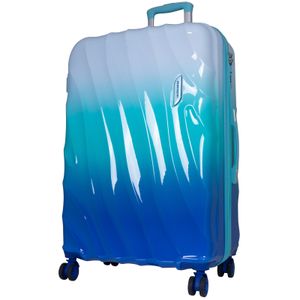 Polycarbonat großer Reisekoffer Marbella 77 cmTrolley Blau Farbverlauf Dehnfalte