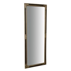 Lange wandspiegel 180x72x3 cm, Wandspiegel groß mit Holzrahmen, Ganzkörperspiegel, Schwarz/Gold