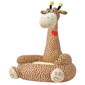 vidaXL Plyšové dětské křeslo Žirafa hnědá