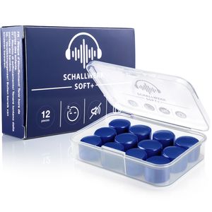 SCHALLWERK ® Soft+ | 12 Silikon Ohrenstöpsel – optimale Unterstützung als Schlafgehörschutz – weiche Ohrenstöpsel zum Schlafen Silikon – Geräuschunterdrückung durch Ohrenstöpsel Silikon