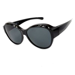 Polarisierte Überzieh Sonnenbrille Überziehbrille Überbrille Fit Over BM5040 farbe SCHWARZ