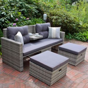Garten Lounge Sofa Sitzgruppe Garten Couch Sessel Rattan Optik Gartenmöbel