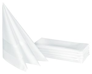 6er Set Stoffservietten aus Baumwolle, 50x50 cm, weiß