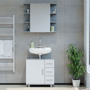 Súprava kúpeľňového nábytku Livinity® Ilias, 2 kusy, betón/biela