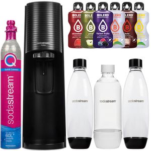 Wassersprudler SodaStream Terra Schwarz 2 Flaschen + Sodastream Weiß 1 L Flasche + Bolero
