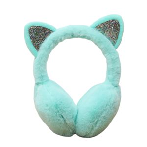 Ohrenschützer Hautfreundliche Katzenohren Design Plüsch Winter Warme Katzen Ohrenschützer für Outdoor-Grün