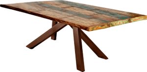 TPFLiving Tischplatte 200x100 cm Altholz lackiert bunt