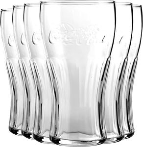 6er Set Coca Cola Gläser Trinkbecher aus Glas Trinkglas Trinkgläser Saftgläser Wasserglas 300ml
