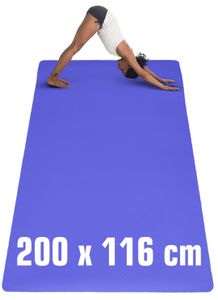 200x116 XXL Fitnessmatte - 6mm Extra Breite Yogamatte - Rutschfeste Sportmatte