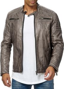 Red Bridge Herren Kunst- Lederjacke Bikerjacke Biker Steppjacke Dirty Grey S Red Bridge Herren Kunst- Lederjacke Bikerjacke Biker Steppjacke Dirty Grey S