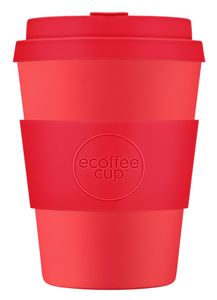 Ecoffee Cup Meridian Gate PLA - Becher to Go 350 ml - Rot Silikon