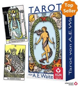Waite Tarot, Tarotkarten (Standard)  Waite:Tarot von A.E. Waite,Ktn.  Karten im Standardformat  78 Tarotkarten durchgängig farbig.