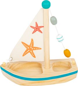 small foot 11658 Wasserspielzeug Segelboot Seestern aus Holz, Badespielzeug fürs Wasser, für Kinder ab 24 Monaten