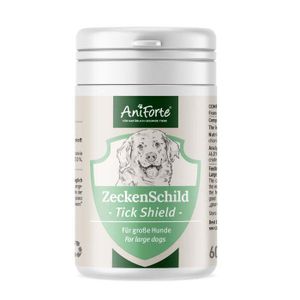 AniForte Zeckenschild für große Hunde 35 - 50 kg 60 Kapseln – Unterstützt den Schutz gegen Zecken, natürlich & effektiv, Bierhefe & Vitamin B