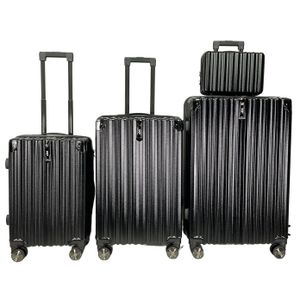 SIGN Reisekoffer ABS Koffer Trolley Hartschale  schwarz-metallic-4er Set (BC+M+L+XL)