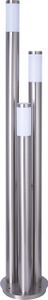 Globo Lighting Aussenleuchte Edelstahl, Kunststoff opal, IP44, ø: 280mm, H: 1700mm, exkl. 3x E27 23W 230V