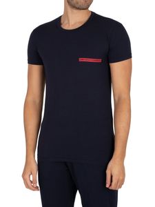 Emporio Armani Herren Lounge Brand Crew T-Shirt, Blau M