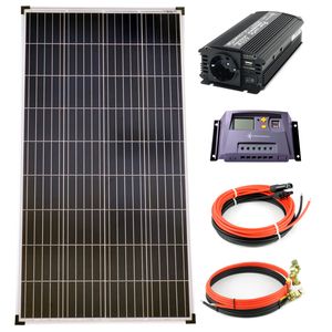 Solar Set 12V 140 Watt Poly Solarpanel Kabel Wechselrichter 600W Solaranlage PV