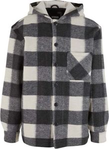 Urban Classics Übergangsjacke Herren Big Check Jacket With Hood schwarz/altweiß M Urban Classics Übergangsjacke Herren Big Check Jacket With Hood schwarz/altweiß M
