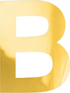 Oblique Unique Bügelbild Buchstabe B Bügelfolie für DIY Gestaltung Beschriftung von Kleidungsstücken uvm. - gold