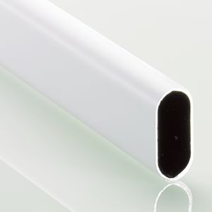 Ovales Schrankrohr weiß pulverbeschichtet, 3000 mm