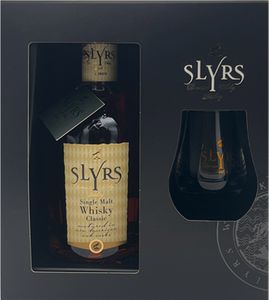 Slyrs Single Malt Whisky Classic Geschenkset mit Glas, 43% Vol. 0,7 l