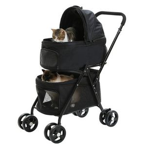 purplerain Hundebuggy Haustierwagen Haustierbuggy mit Sicherheitsgurt für 1 oder 2 Hunde, (2-tlg)