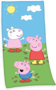 Peppa Pig Badetuch / Strandtuch / Handtuch, 100% Baumwolle ( Velours ), 75x150 cm