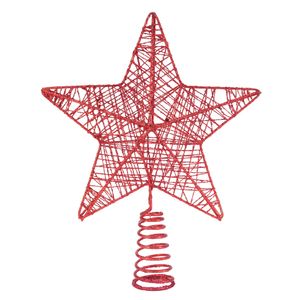 Weihnachtswunder® Baumspitze rot Stern - Christbaumspitze Baumspitze Spitze Aufstecker für Tannenbaum Tannenbaumspitze Weihnachtsbaum Weihnachten