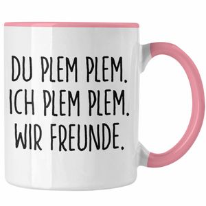 Trendation - Beste Freunde Tasse Geschenk Beste Freundin Freund Kaffeetasse Geschenkidee Allerbeste BFF Freundin Spruch Geburtstag Freundinnen (Rosa)