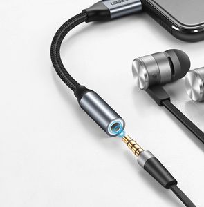Ugreen przejściówka do słuchawek z 3,5 mm mini jack na USB Typ C 10 cm szary (30632)