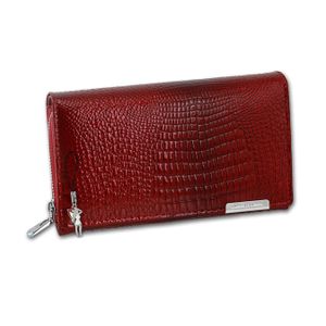 Jennifer Jones Damen Frauen Kellnerbörse Geldbörse rot Leder 16x4x10cm D2OPJ712R