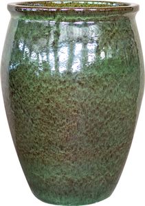 Keramik-Blumentopf BACCHUS - Blumentopf Keramik Pflanzkübel - Durchmesser 50 cm Höhe 68 cm - Tropisches Grün - Großer Pflanztopf Übertopf Keramik Indoor Outdoor Garten Deko